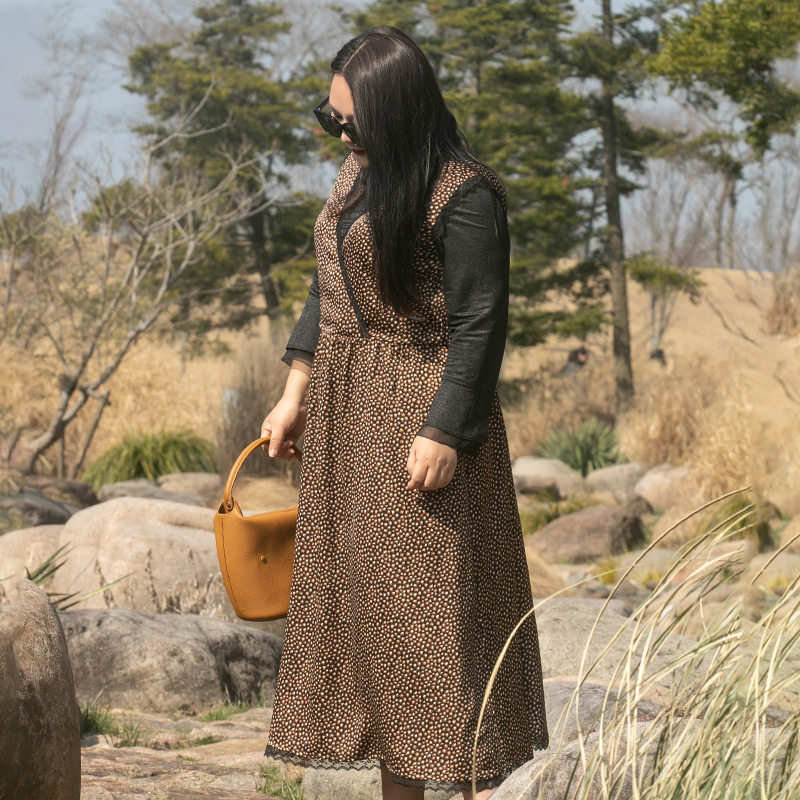 高端精品大码女装200无袖连衣裙