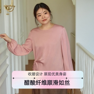 美丽客栈大码女装胖mm2025秋装新款上衣文艺收腰设计感洋气衬衫