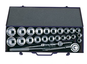 。英国进口 3/4 19MM 26件套公英制12角梅花套筒扳手组套 46 1-5/