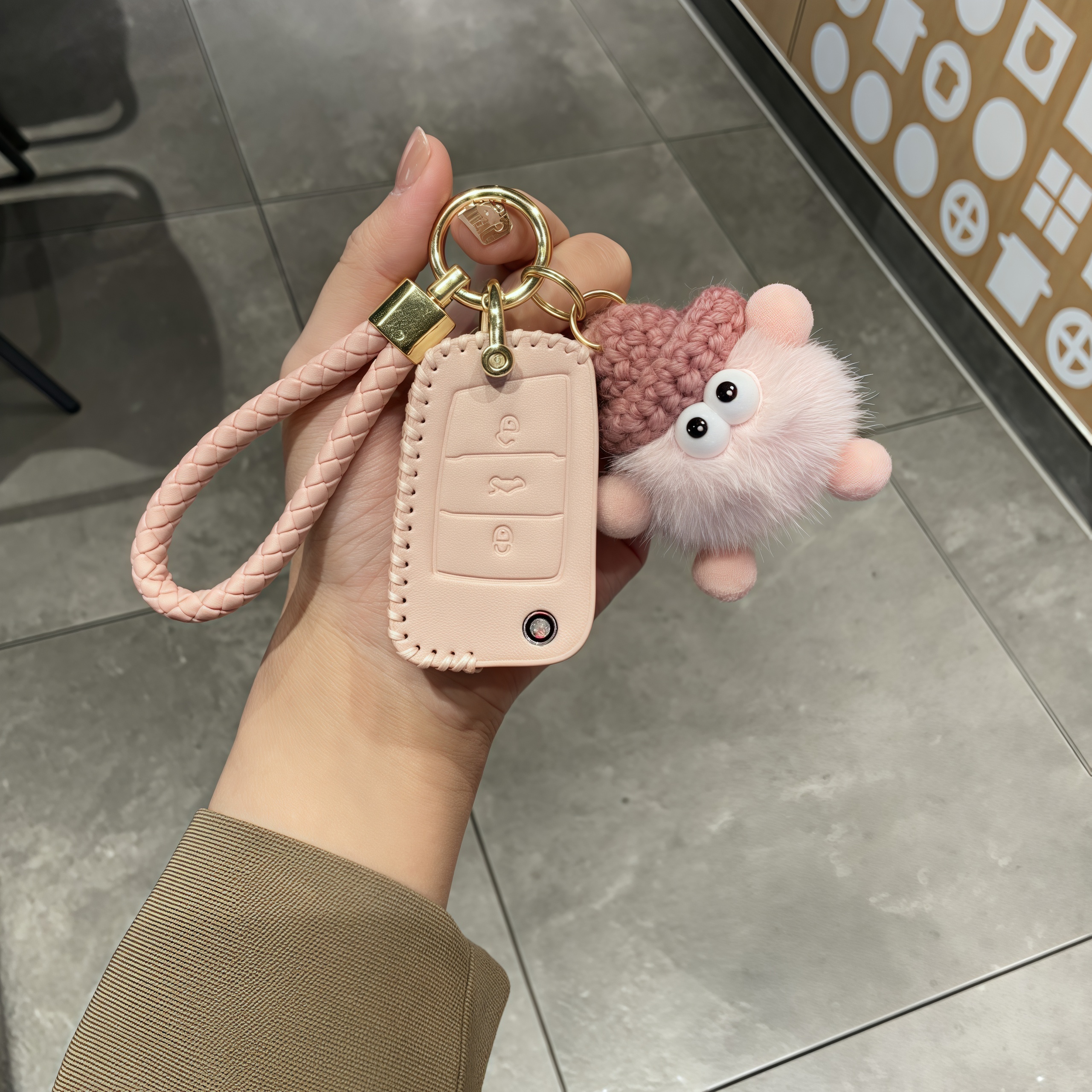 大众简约汽车钥匙套包壳扣