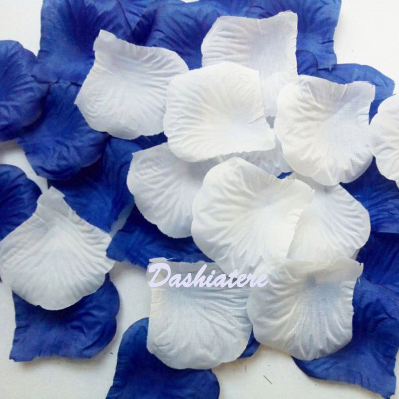 深蓝白花童撒花蓝花瓣假玫瑰片订婚宴情人节门店橱窗结婚拍摄道具