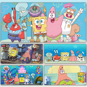 海绵宝宝鼠标垫超大可爱卡通办公桌垫男女宿舍桌子键盘滑鼠垫定制