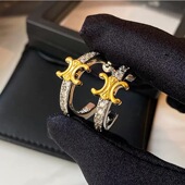 2025新款 CELI凯旋门满钻耳钉女银针高级感轻奢小众设计耳环批发