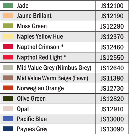 夜之工坊表1-单色全丙烯颜料
