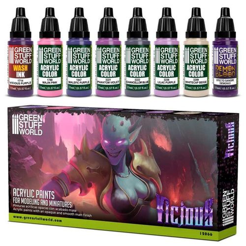 GreenStuffWorld GSW 套漆 - 邪恶 水性漆丙烯笔涂 战锤/人像/