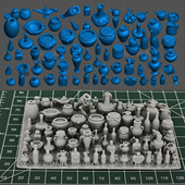 夜之工坊3D打印树脂配件箱桶瓶类高达适用奇幻场景1 24地台 351