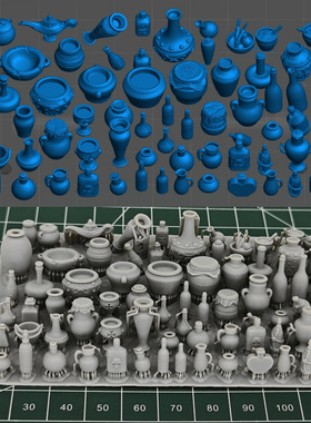 夜之工坊3D打印树脂配件箱桶瓶类高达适用奇幻场景1/351/24地台