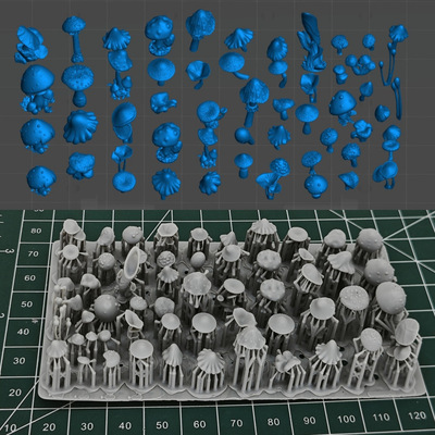 夜之工坊3D打印树脂配件植物类高达军模膜用奇幻场景1/351/24地台