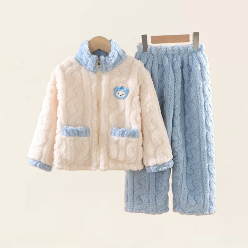 【2折专区】折扣店撤柜秋冬新款儿童加绒加厚拉链珊瑚绒家居套装