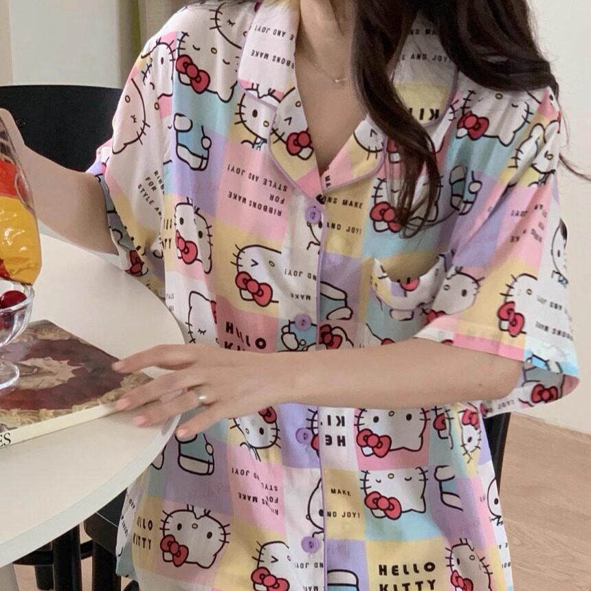 三丽鸥凯蒂猫天丝夏季睡衣套装