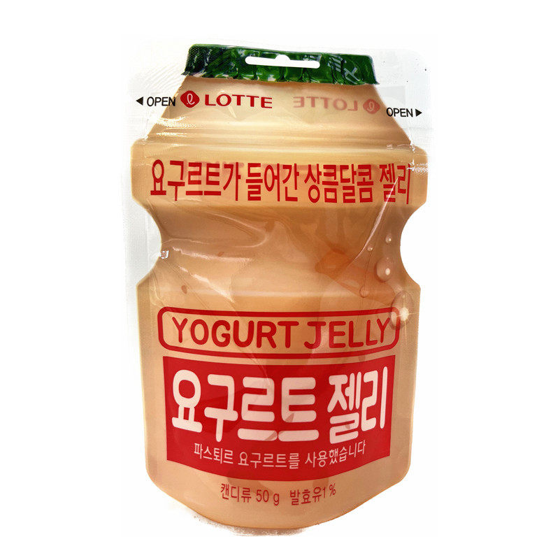 韩国进口糖果 LOTTE乐天乳酸菌糖芒果味水果软糖50g袋装 造型糖