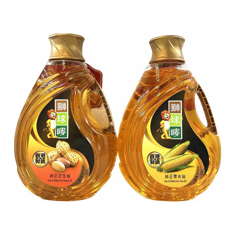 香港进口食用油 狮球唛纯正花生油粟米油3L装包邮 团购福利品
