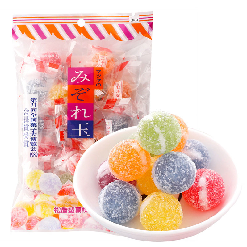 获奖的糖果日本进口零食 松屋制菓 雪花球形什锦水果硬糖200g喜糖
