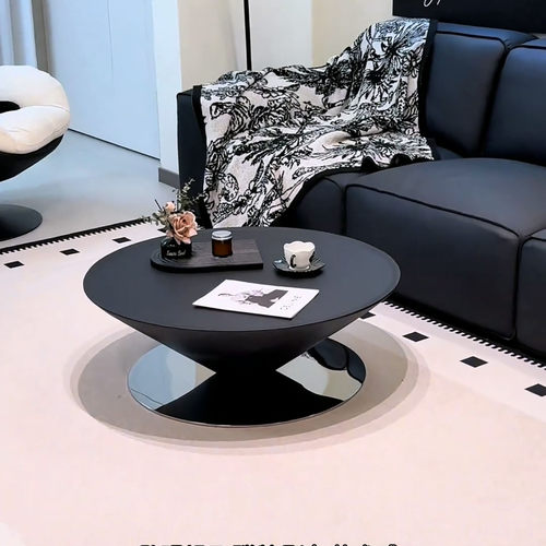 意式极简圆形飞碟茶几客厅家用创意轻奢日式2025新款网红悬浮茶桌