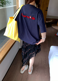 荒荒家 碎花不规则蕾丝边半身裙2025夏季新款小众法式高腰半裙女