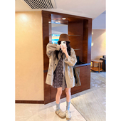 工装 卡其色中长款 夹克女 翻领大口袋风衣外套2026春秋新款 荒荒家