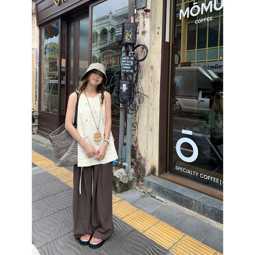 荒荒家宽松慵懒大褶休闲裤