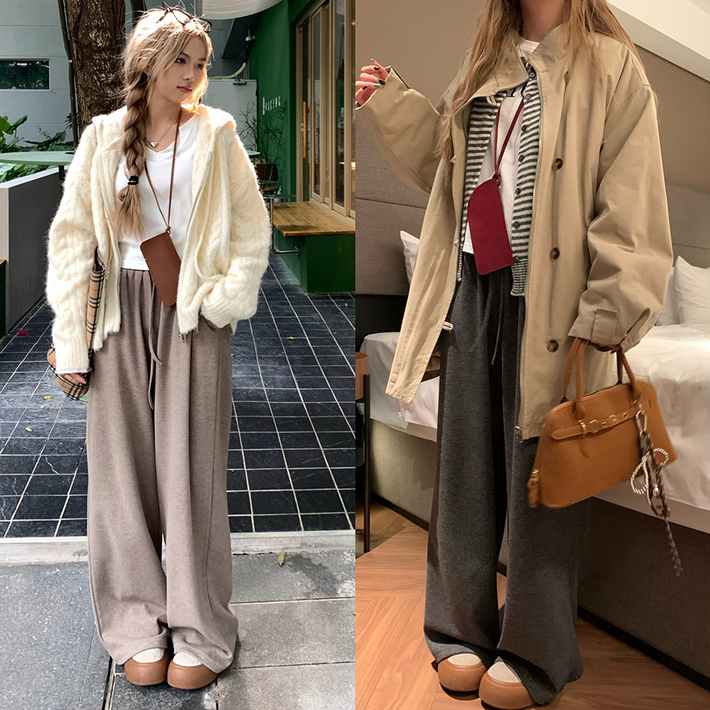 荒荒家斜纹弹力休闲裤