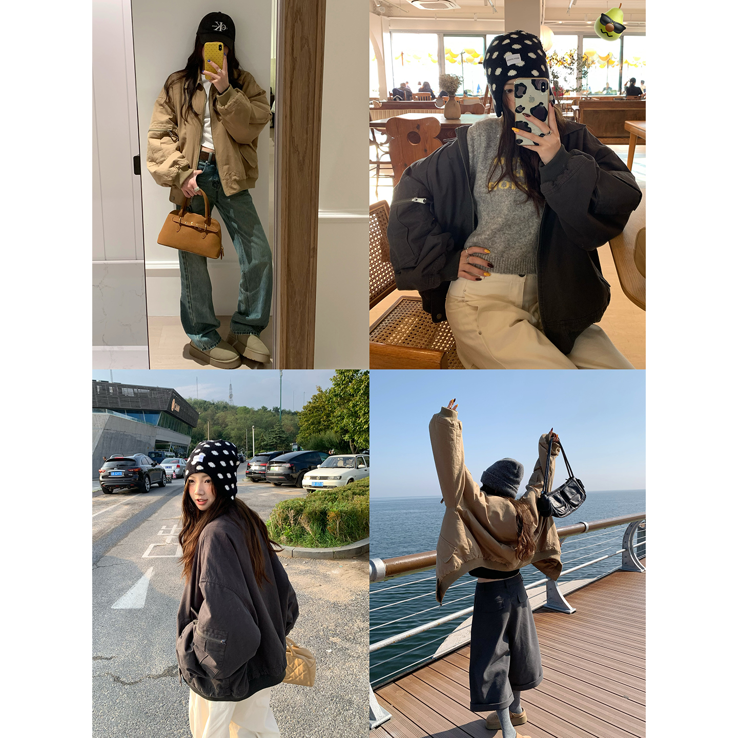 荒荒家洗水怀旧棉服面包服夹克