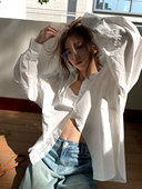 设计感廓形衬衫 2025夏季 新款 荒荒家 翻领落肩休闲防晒长袖 衬衣女