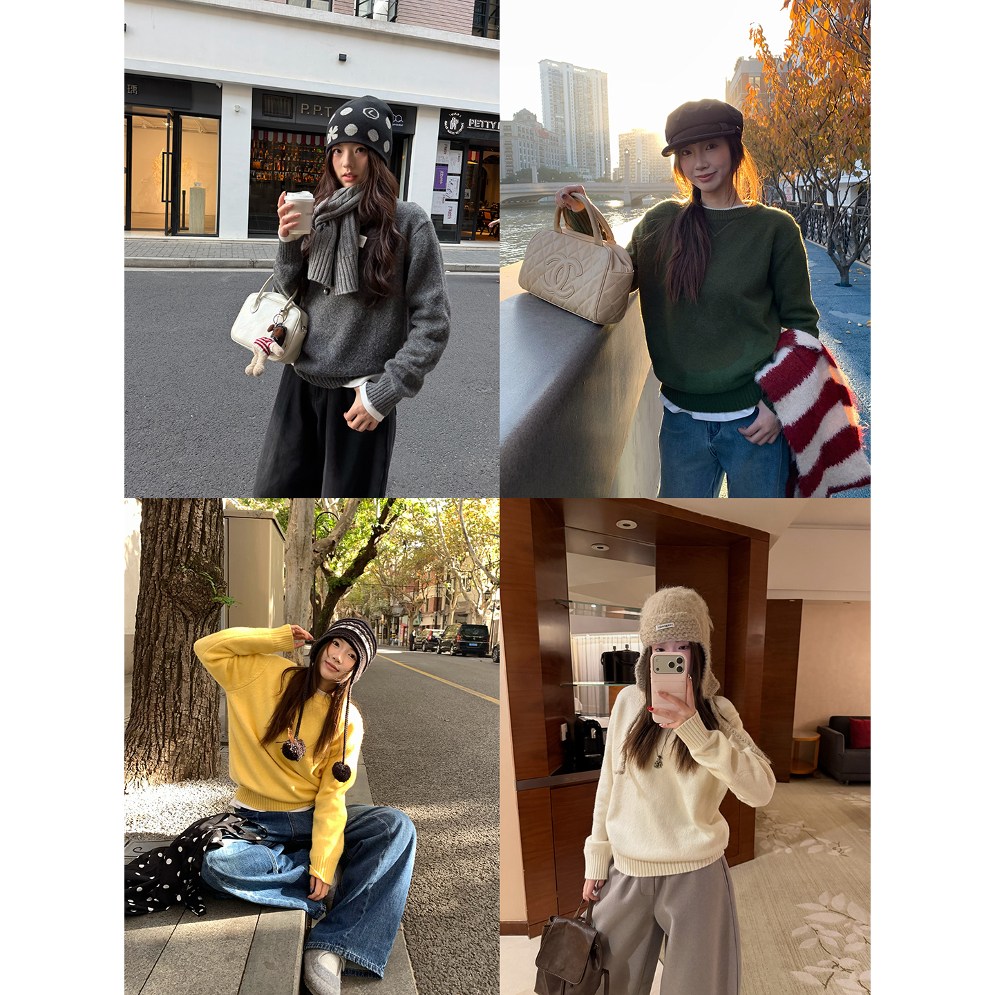 荒荒家 袖子补丁套头毛衣2025冬季新款小众设计慵懒软糯针织衫女