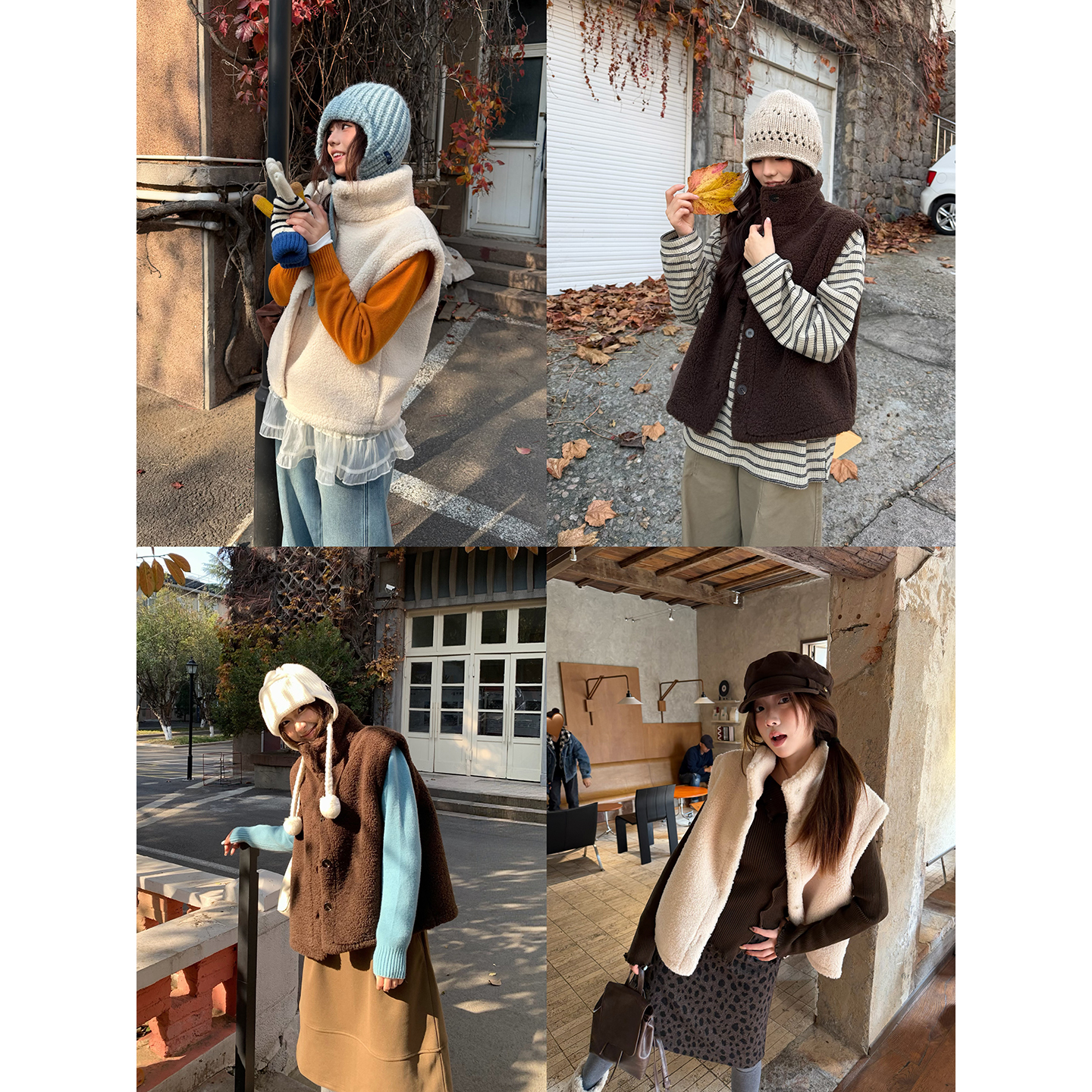 荒荒家 扣子毛绒茸马甲2025冬季新款叠穿慵懒保暖背心无袖外套女