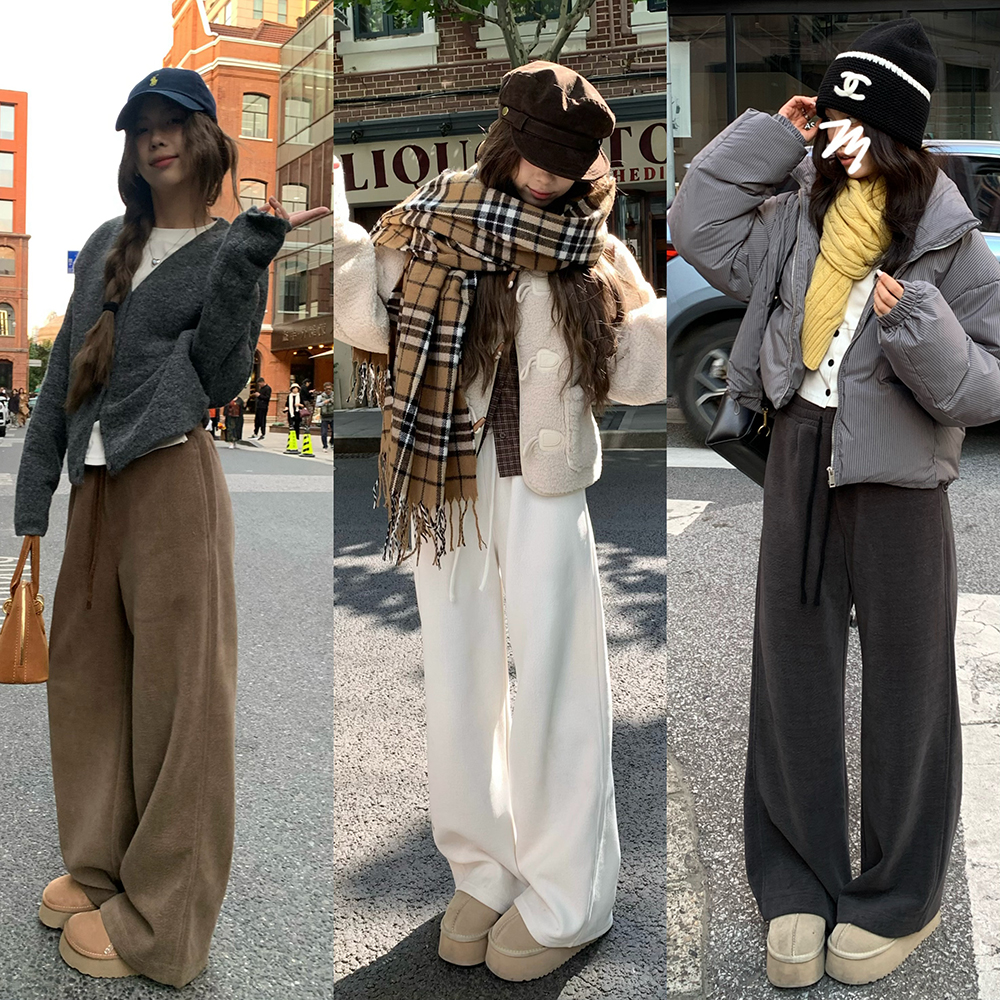 荒荒家泡芙休闲裤垂感阔腿裤