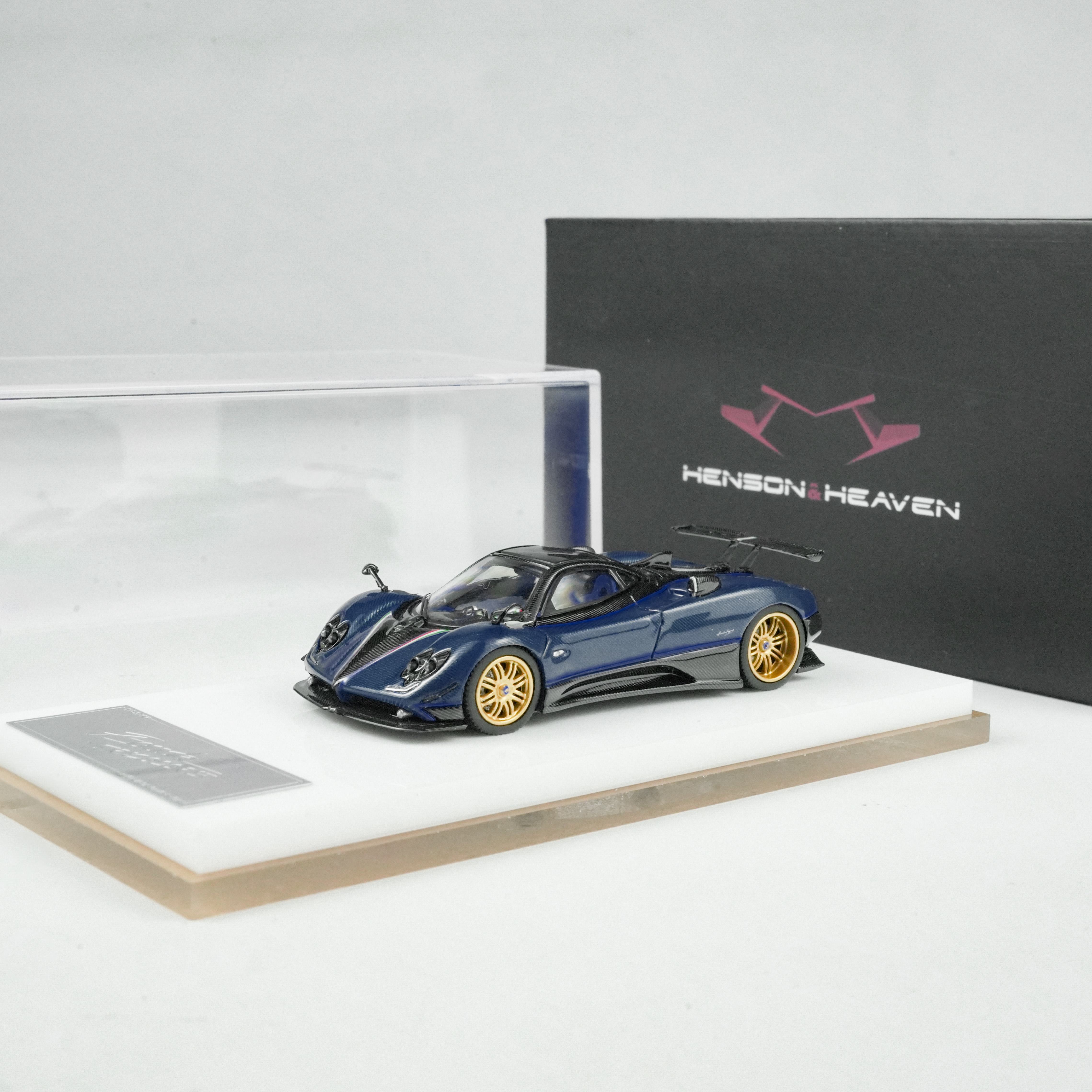 HH Model 1:64 帕加尼宗塔 Tricolore 天地盒空军蓝碳 合金车模型