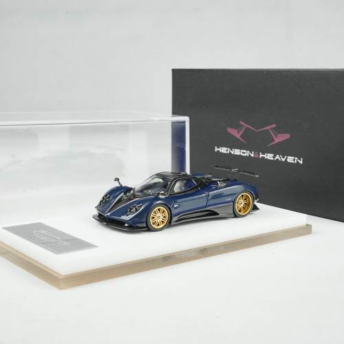 HH Model 1:64 帕加尼宗塔 Tricolore 天地盒空军蓝碳 合金车模型