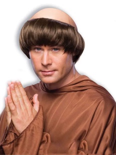 热销欧美神父牧师僧侣同款短发地中海秃头搞怪搞笑舞台表演道具