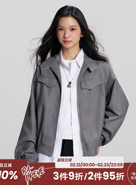 RAPPEYE 复古哈灵顿工装风外套美式街头风休闲上衣立领惠灵顿夹克