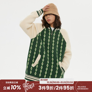 毛衣男女春秋季 开衫 RAPPEYE菱格针织衫 日系情侣外套 潮WOO专属