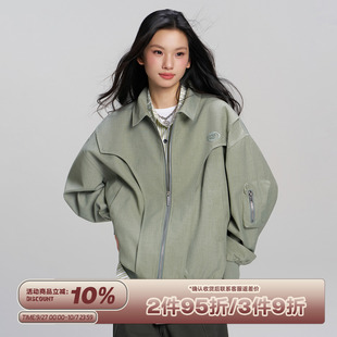 RAPPEYE 潮牌男女同款 復古休閑工裝 風外套設計感翻領活頁夾克 美式