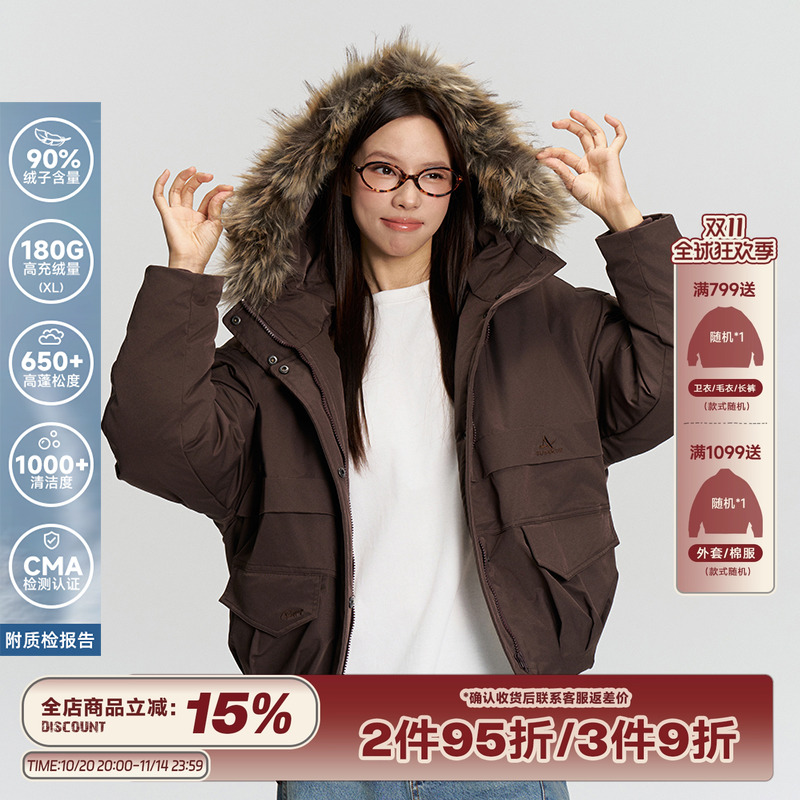 RAPPEYE复古工装羽绒短款派克服