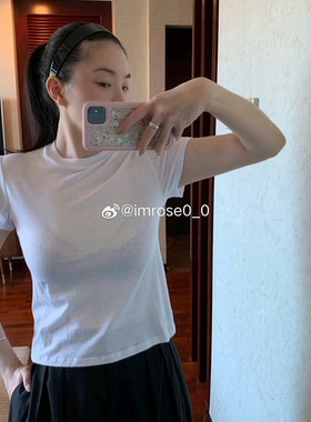 自留推荐！ROW后中缝线Tommy轻薄棉质 百搭小圆领黑白两色短袖t恤