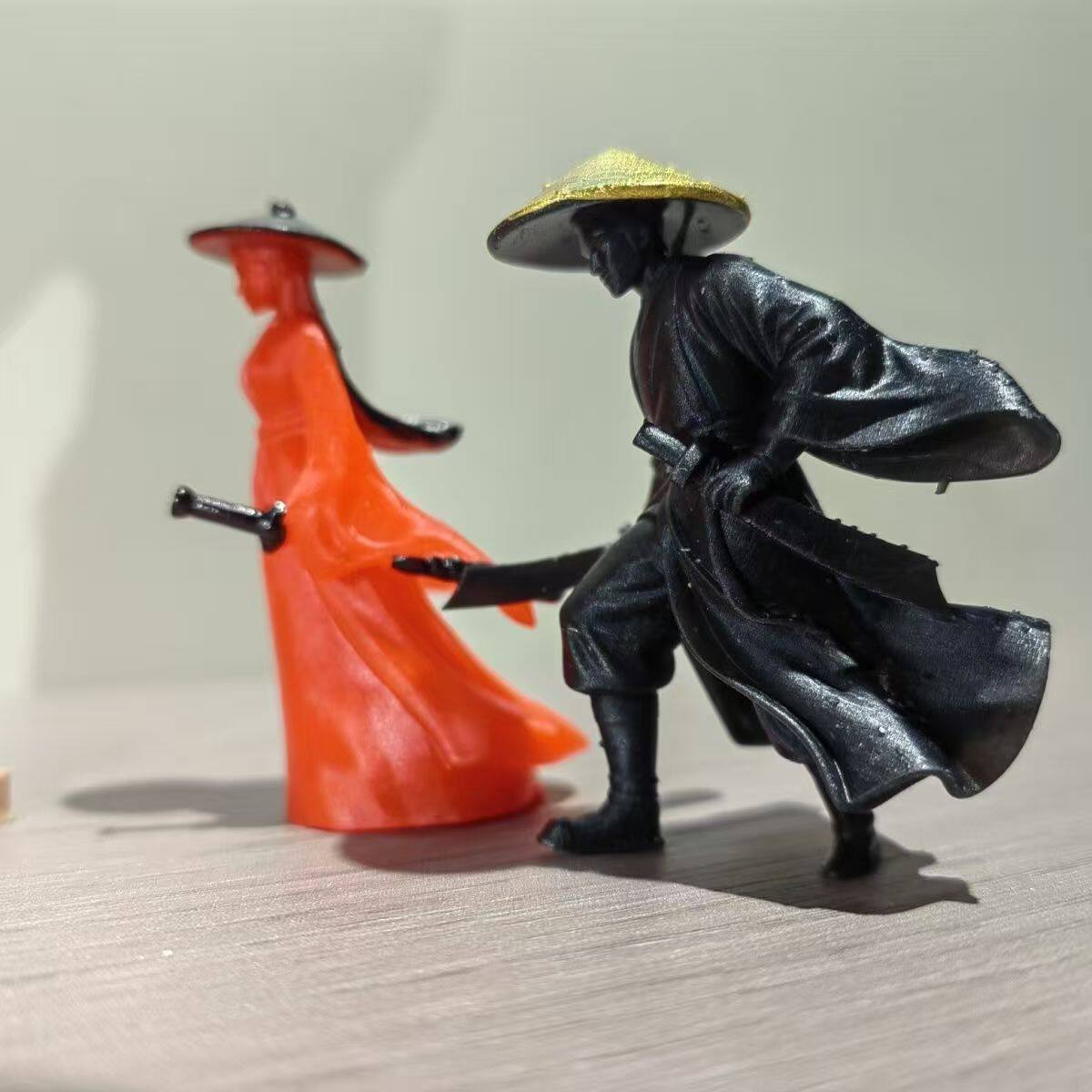 古装美女微景观江湖故人3D打印小树脂微缩物模型刀客忍者侠客摆件