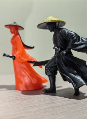 古装美女微景观江湖故人3D打印小树脂微缩物模型刀客忍者侠客摆件