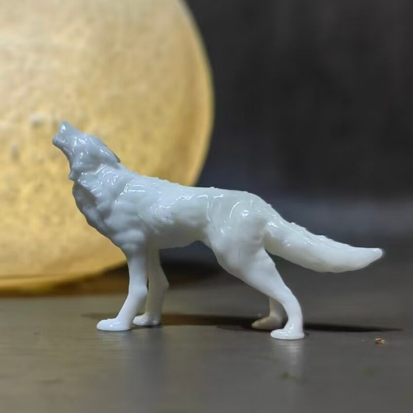 包邮狼王凶恶狗犬打印盆景造动物微小景观园林摆件装饰品树脂鱼缸