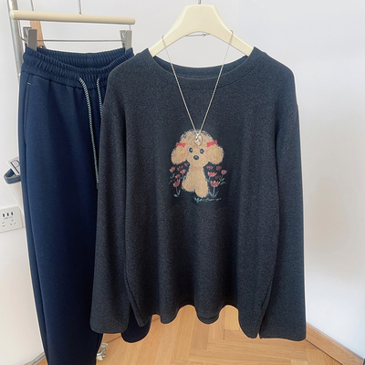 小狗印花长袖T恤女25春