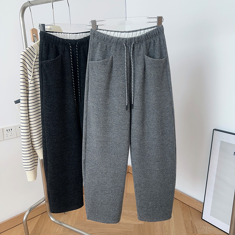 IMCC设计感口袋抽绳阔腿裤