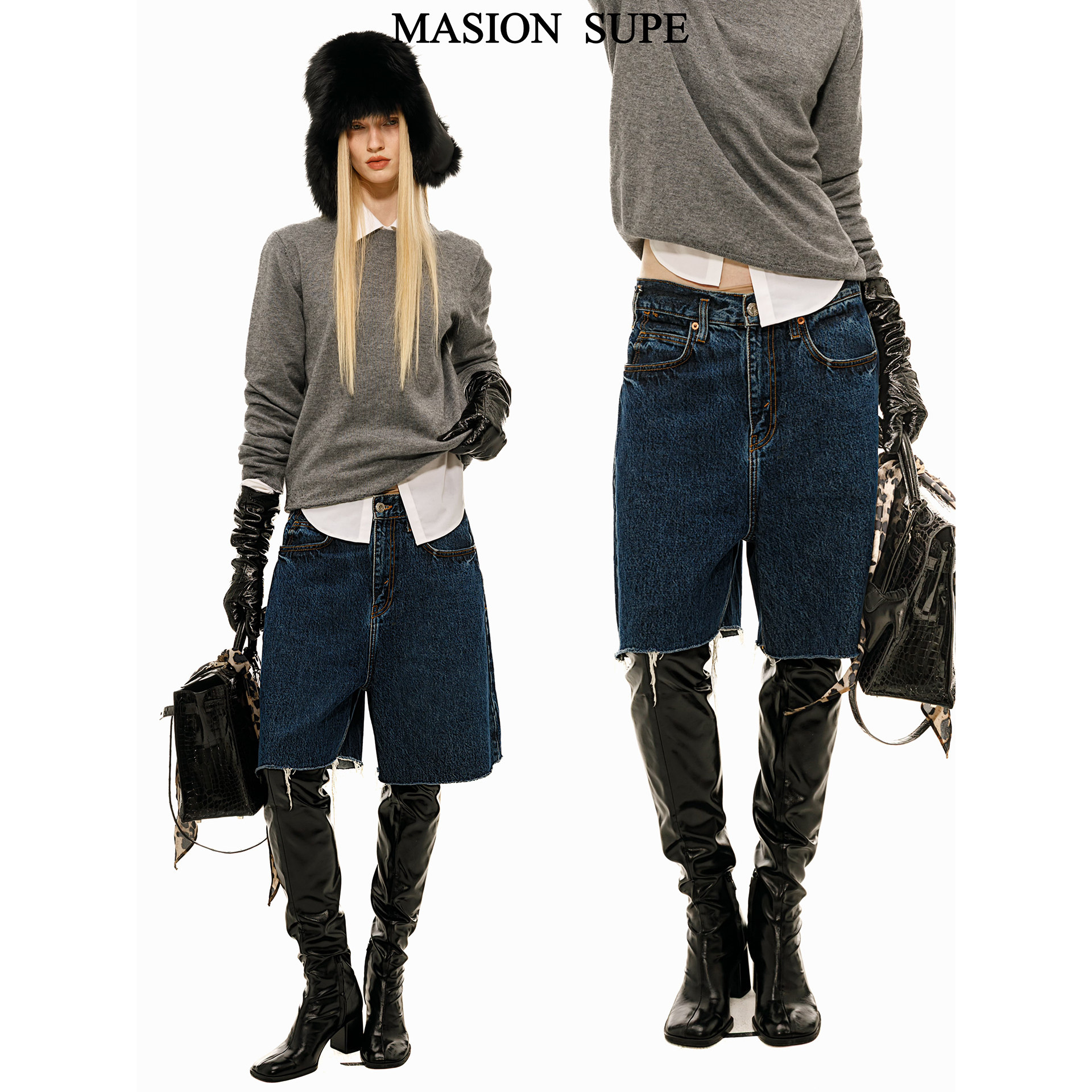 9.29新品MASION SUPE  毛边牛仔中裤