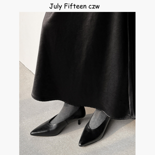 女气质优雅高跟鞋 复古尖头5cm细跟浅口单鞋 法式 头层牛皮2026新款