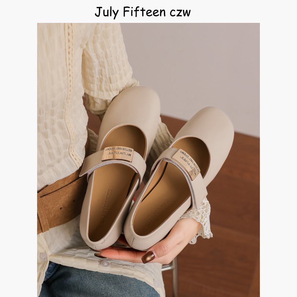 头层羊皮复古金属扣玛丽珍鞋女2026春季新款魔术贴平底鞋浅口单鞋,女鞋,玛丽珍鞋,淘宝优惠券,粉丝福利购,淘宝优惠卷