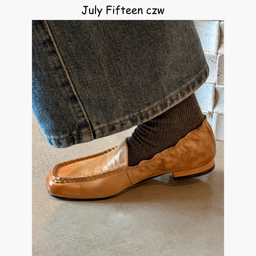 头层牛皮复古风方头乐福鞋女2026春季新款一脚蹬懒人豆豆鞋单鞋,女鞋,乐福鞋（豆豆鞋）,淘宝优惠券,粉丝福利购,淘宝优惠卷