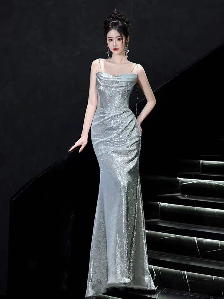 Colored elite evening dress, high-quality style, bright catchy style, "fish tail" cut