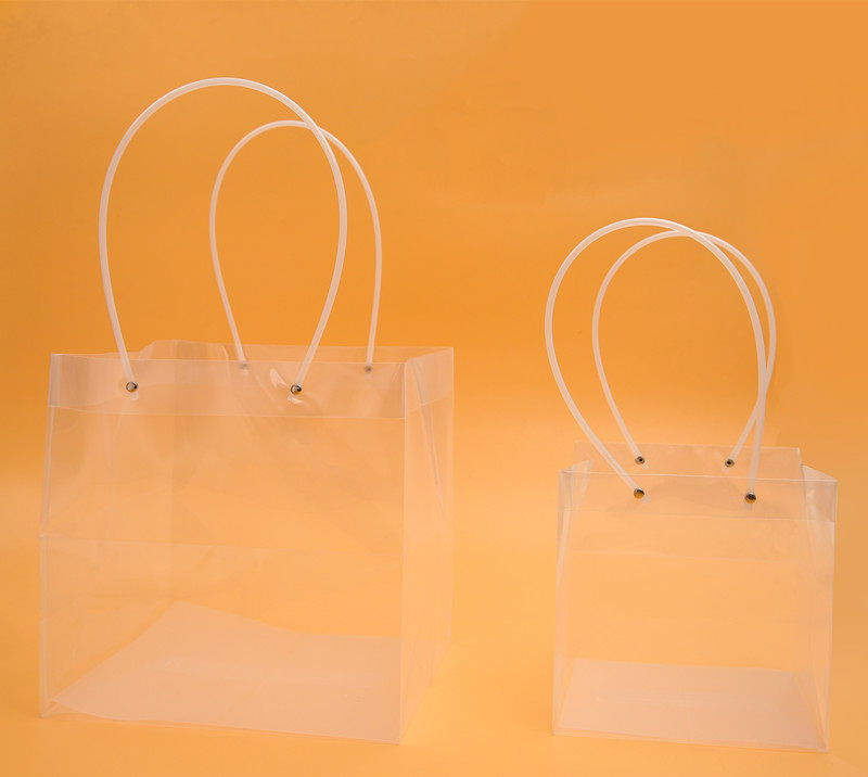 pp透明手提袋礼品袋透明鲜花袋盆栽多肉植物手提袋蛋糕甜品伴手礼