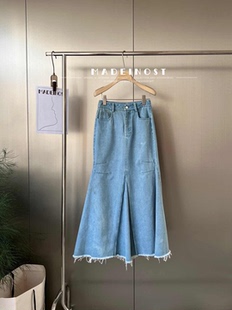 极简超A鱼尾牛仔半身裙 WTT 28122