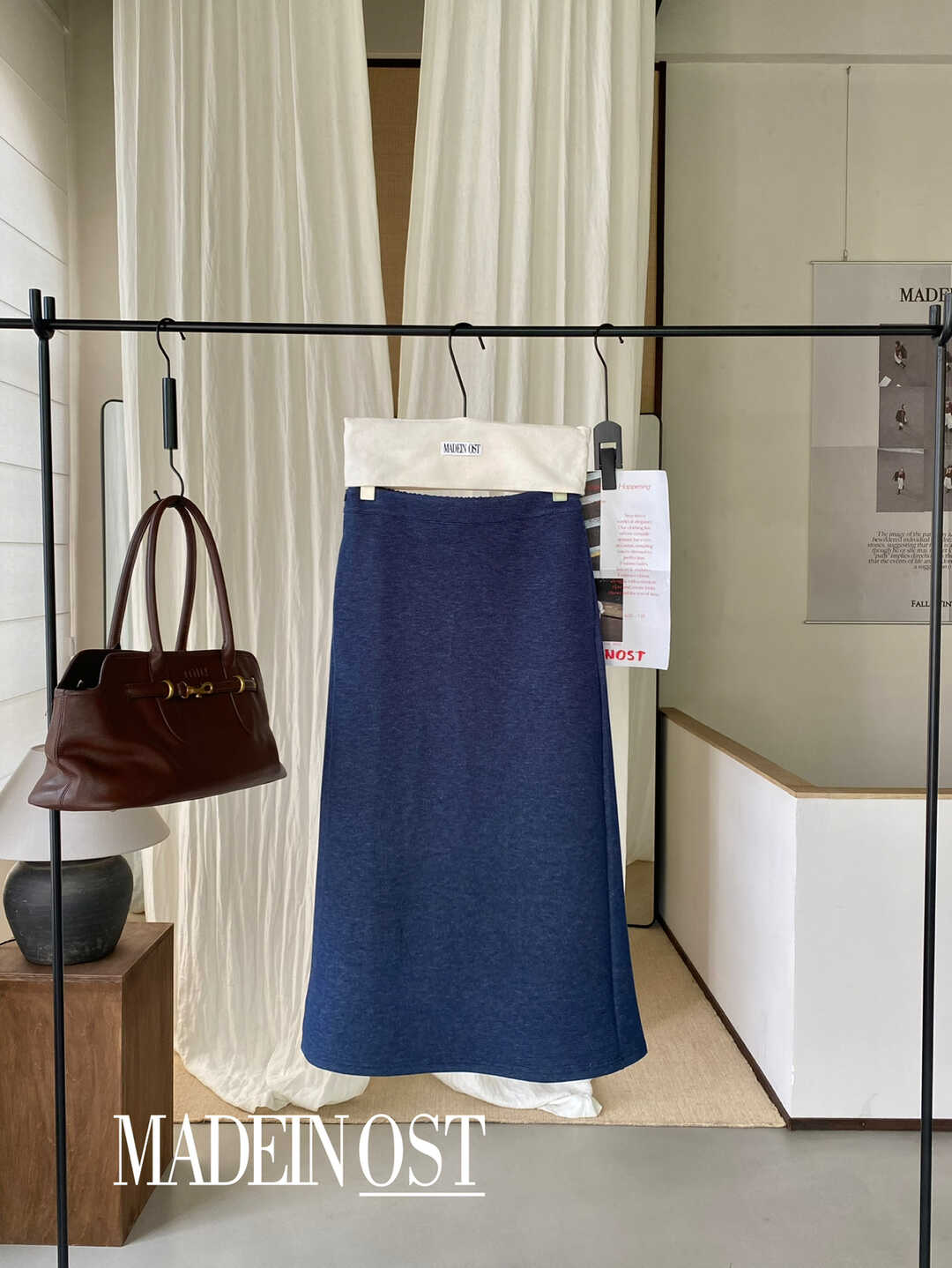 极简针织呢半身裙 57295#  MXN