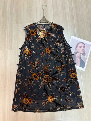 高级感人丝丝绒烧花时尚减龄气质无袖上衣小衫深圳南油货没有吊牌