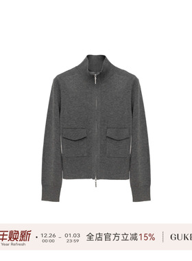 GKE/谷可MS6088新款女拉链立领针织开衫气质百搭毛衣外套休闲上衣